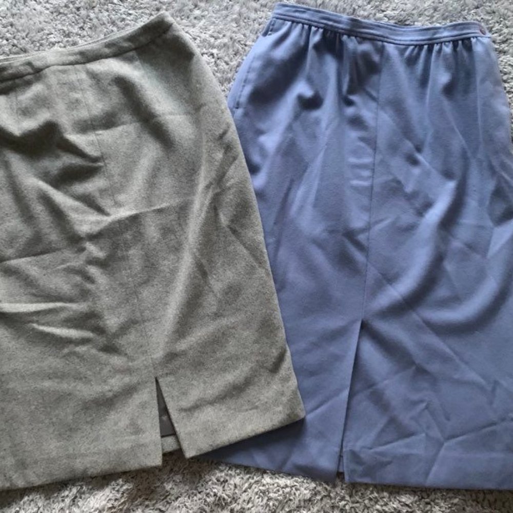 Bundle: Vintage Size 12 Wool Skirts. Pendleton and Lauren.